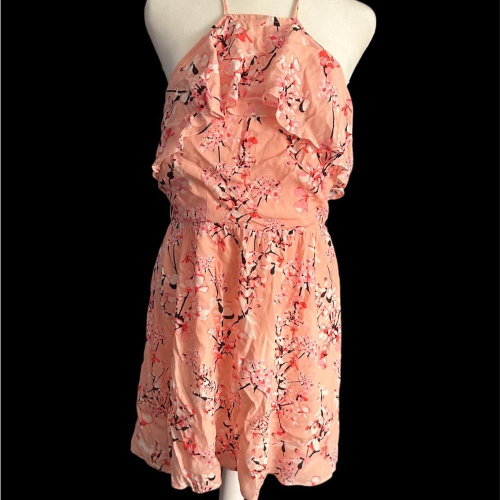 Peach floral dress